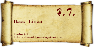 Haas Tímea névjegykártya